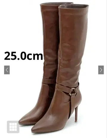 새상품 박스 포함 그레일 스틸레토 벨트 롱 부츠 25.0cm