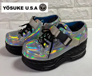 요스케 YOSUKE 통굽 스니커즈 여성용 실버 통굽 신발