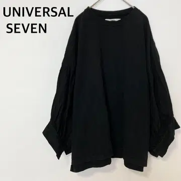 유니버셜 세븐 USA 코튼 슬리브 슬릿 풀오버 일본제 블랙