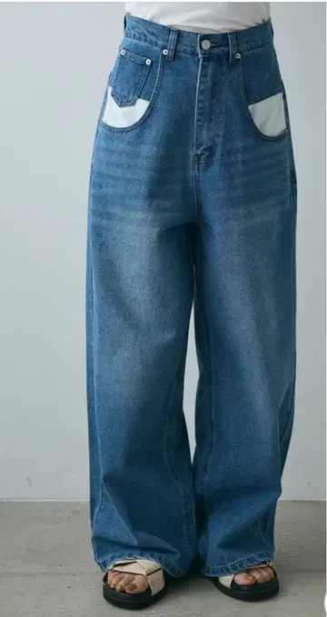 데님 루즈 포켓 팬츠 블루 파란색/esica 같은 형태