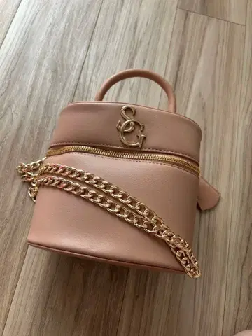 핑크 숄더백 합성 피혁