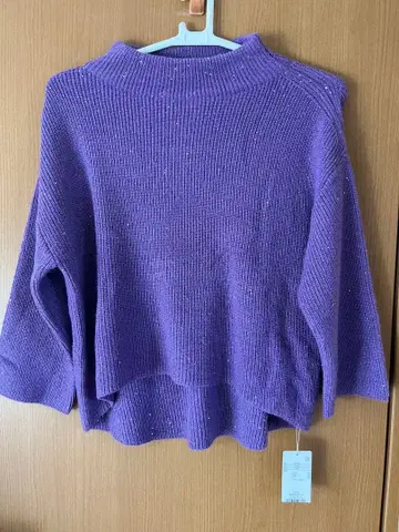 ABITOKYO 스팽글 라메 니트 퍼플