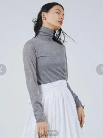 새상품급 FRAY I.D 라메 시어 니트 터틀 터틀 니트