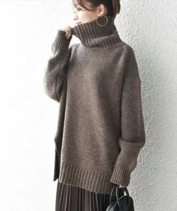 SHIPS 사이드 슬릿 터틀넥 니트