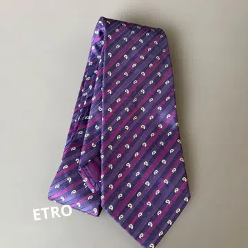 ETRO 실크 넥타이 보라색 스트라이프