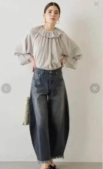 Whim Gazette 가공 데님 팬츠 36 라인 커브 데님