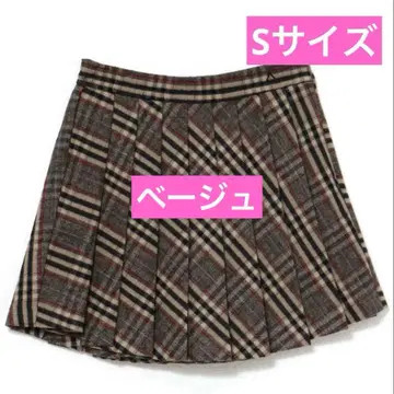 andmary Monica check pleats mini skirt