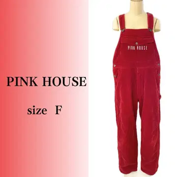 PINK HOUSE 코듀로이 오버롤 빨간색