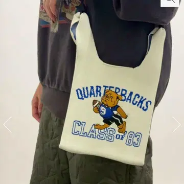 자카드 니트 백