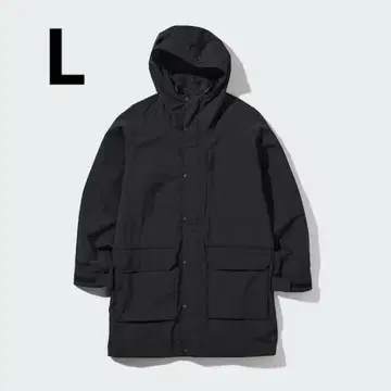 새상품급 uniqlo 윈드프루프 후디드 코트 블랙