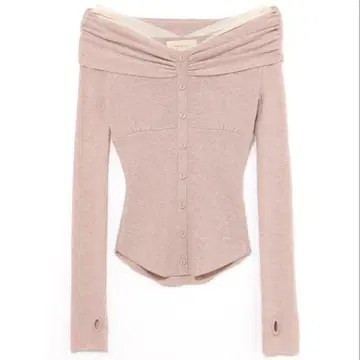 andmary Shannon 튤 니트 탑 핑크