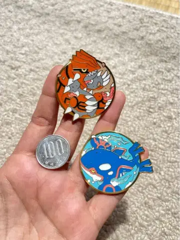 포켓몬 핀 배지 2세트 그란돈 카이오가