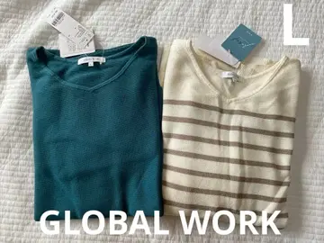 새상품 글로벌 워크 상의 L 2장 세트