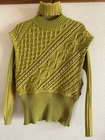 AMERI 케이블 짜임 니트 베스트 앙상블