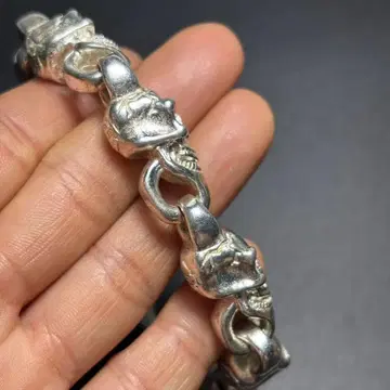 실버 두개골 체인 팔찌*6