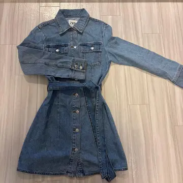 새상품급 ZARA 데님 긴팔 원피스