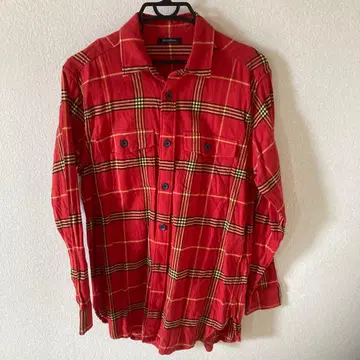 BFLYBMPCHKN 빨간색 체크 무늬 플란넬 셔츠