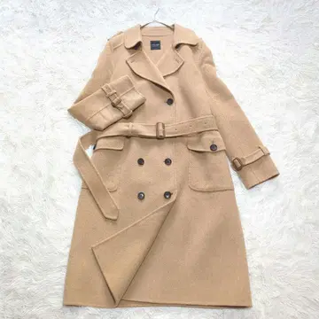 두지엠 클라세 라 류 벨티드 롱 코트 캐시미어 혼방 38