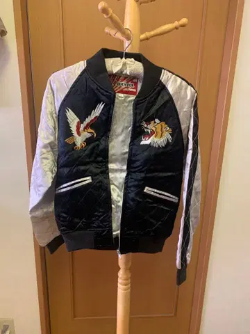 HOUSTON 자수 스카잔 일본제 독수리와 호랑이