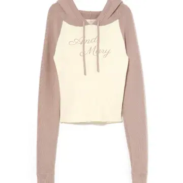 andmary Letter mary logo tops pinkbeige