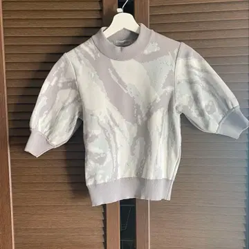 WRAPINNOT 벌룬 소매 스웨터 그레이 계열