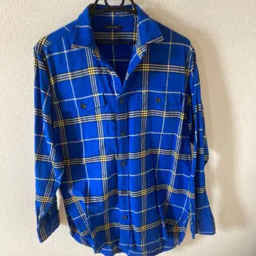 BFLYBMPCHKN 파랑 체크 무늬 긴팔 셔츠