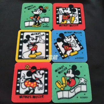 [레트로] 디즈니 미키 미니 마우스 코스터 6개 세트