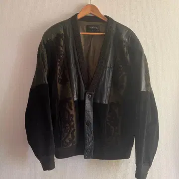 Saxony 3d 니트 가디건 천연 가죽