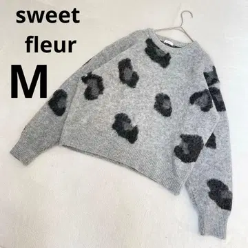 sweet fleur 스위트풀르 기모 니트 긴팔 올 패턴 그레이 M
