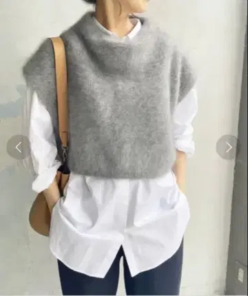 Spick & Span 크롭 퍼 니트 베스트