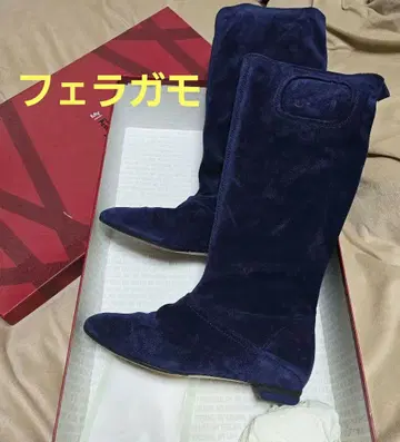 Ferragamo 네이비 롱 부츠