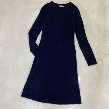 더마 컬렉션 캐시미어 100% 케이블 니트 원피스 L