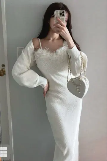 퍼 니트 원피스