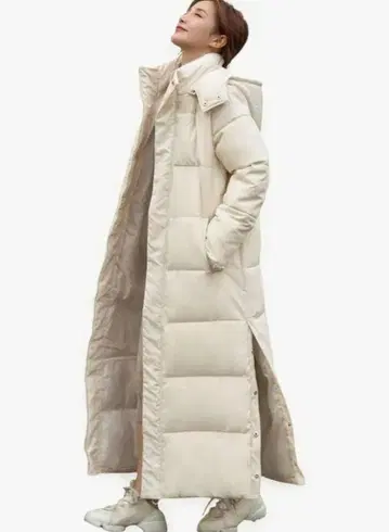 화이트 다운 코트 L 미사용 새상품