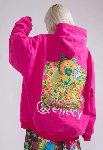 택 포함 &ellecy 만다라 고양이 후드티