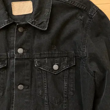 ZARA 데미지 가공 데님 자켓 사이즈 44 XL 블랙