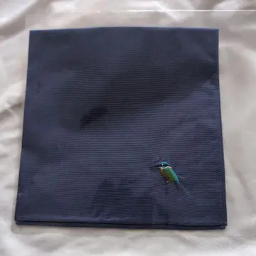 자수 손수건 네이비