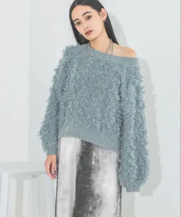 JEANASIS 라메 컷 자카드 숏 풀오버