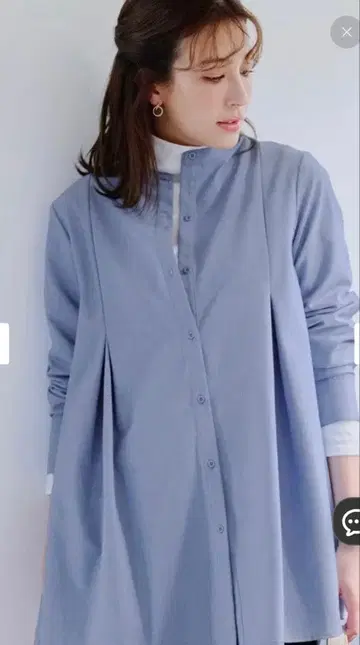 [ 세탁 가능 ] -TiaBASIC- 밴드 카라 셔츠 튜닉 블라우스