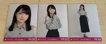 노기자카46 브로마이드 카키 하루카 어깨 트임 상의 3종 컴프