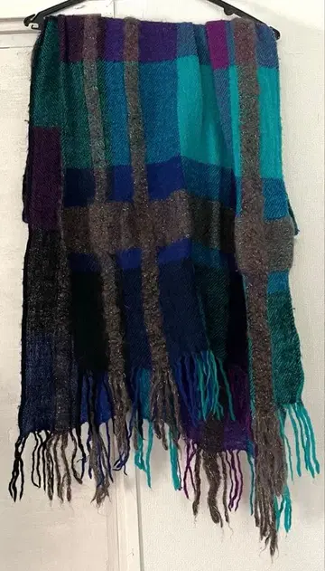 체크 무늬 프린지 달린 머플러 FRAPBOIS