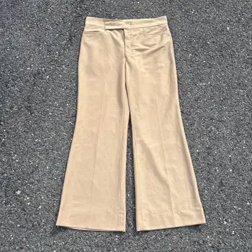 70s Beige Flare Slacks Polyester Pants