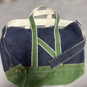 NICENESS 네이비 그린 숄더 토트백