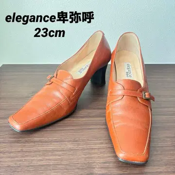 elegance 히미코 펌프스 벨트 포함 가죽 브라운 23cm