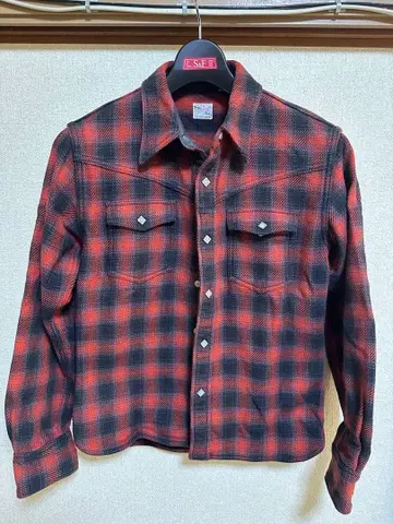 FLAT HEAD 체크 무늬 플란넬 셔츠 사이즈 36