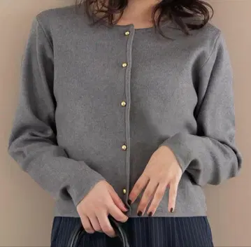coca 골드 버튼 니트 가디건 그레이 S