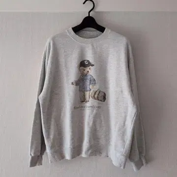 CPCM 애니멀 무늬 쭈리 맨투맨 테디베어 곰 프린트 맨투맨 L