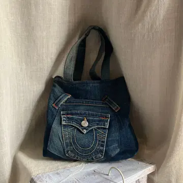 트루 릴리전 리메이크 핸드백 데님 재구축