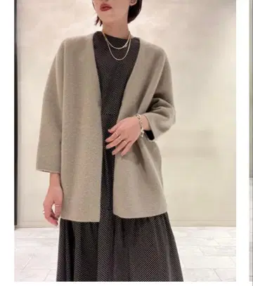 ballsey 더블 페이스 폭스 V넥 가디건