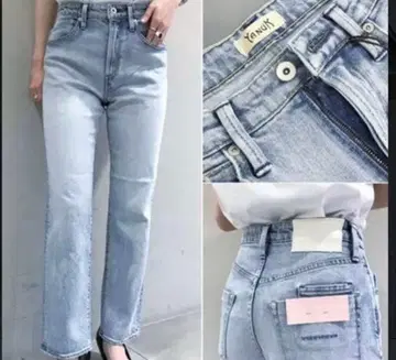 YANUK 사타 마유미 모델 라이트 블루 스트레이트 데님 23